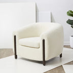 SAFAVIEH Couture Yauheniya Barrel Back Accent Chair - 38 In. W x 34 In. D x 28 In. H - 38Wx34Dx28H