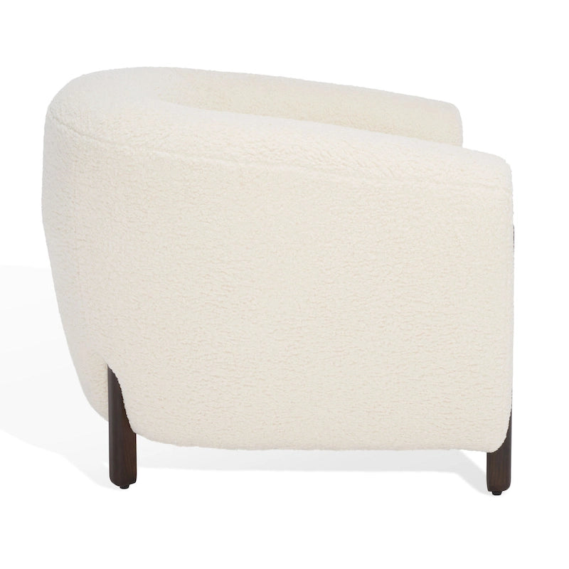 SAFAVIEH Couture Yauheniya Barrel Back Accent Chair - 38 In. W x 34 In. D x 28 In. H - 38Wx34Dx28H