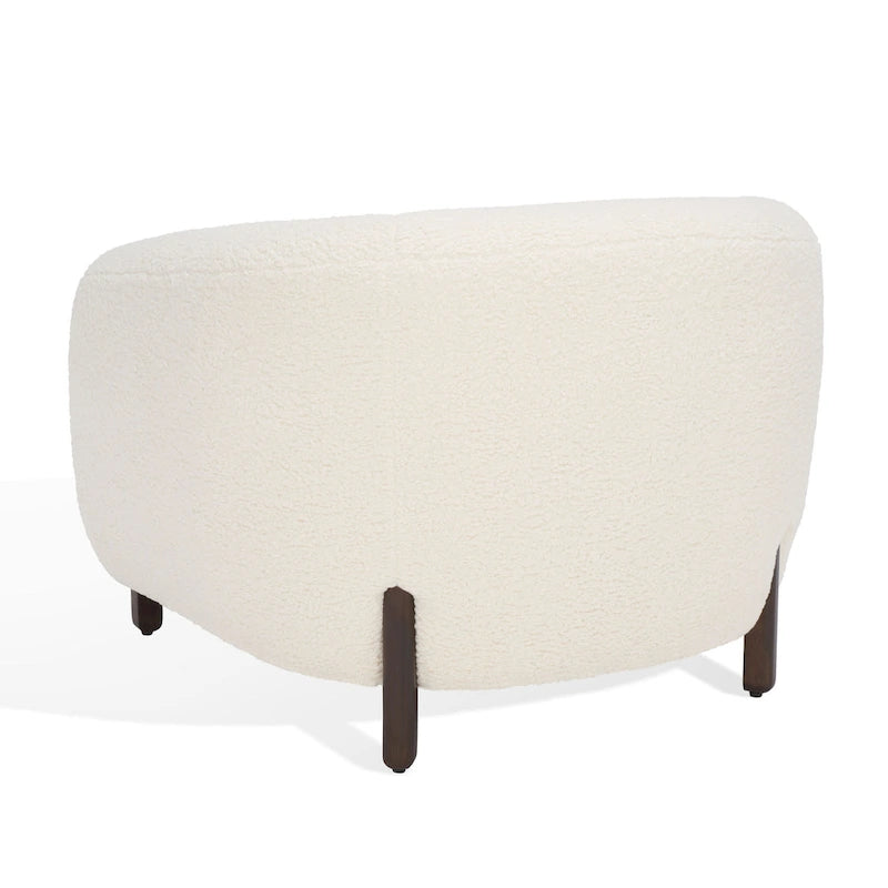 SAFAVIEH Couture Yauheniya Barrel Back Accent Chair - 38 In. W x 34 In. D x 28 In. H - 38Wx34Dx28H