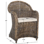 SAFAVIEH Sinja Yellow Rattan Club Chair - 24 x 26 x 35 - 24Wx26Dx35H