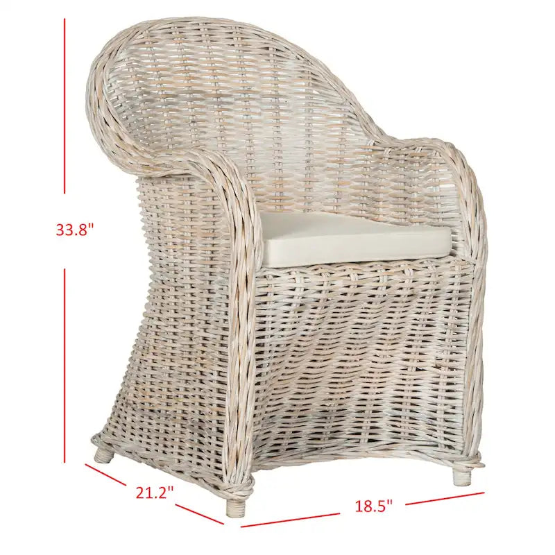 SAFAVIEH Sinja Yellow Rattan Club Chair - 24 x 26 x 35 - 24Wx26Dx35H