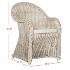SAFAVIEH Sinja Yellow Rattan Club Chair - 24 x 26 x 35 - 24Wx26Dx35H