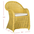 SAFAVIEH Sinja Yellow Rattan Club Chair - 24 x 26 x 35 - 24Wx26Dx35H