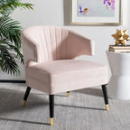 SAFAVIEH Amalia Velvet Wingback Accent Chair - 26.8 x 28 x 31.9 - 27Wx28Dx32H