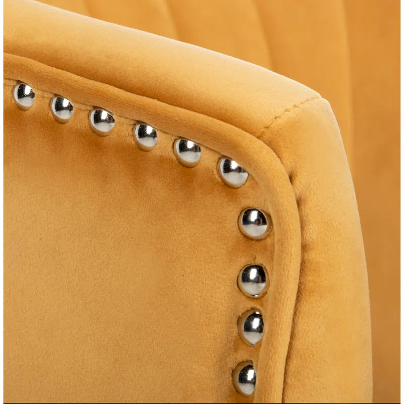 SAFAVIEH Amalia Velvet Wingback Accent Chair - 26.8 x 28 x 31.9 - 27Wx28Dx32H