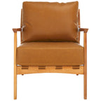 SAFAVIEH Donie Solid Wood Accent Chair with Cushion (Fully Assembled) - 28 In. W x 33 In. D x 34 In. H - 28Wx33Dx34H