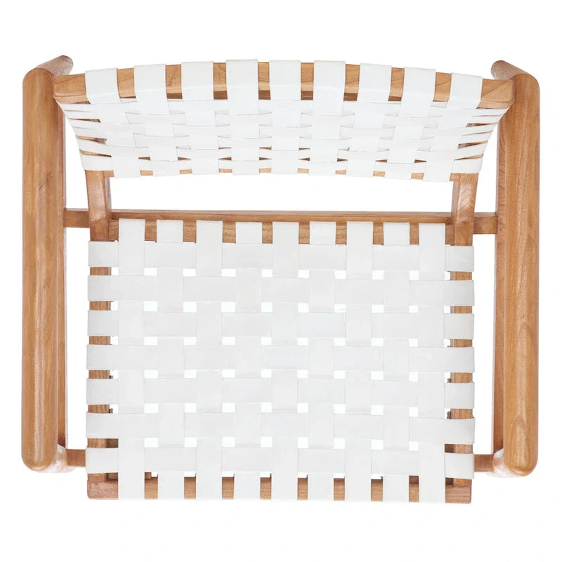 SAFAVIEH Vena Leather Woven Accent Chair - 30 W x 28 D x 28 H - 30Wx28Dx28H