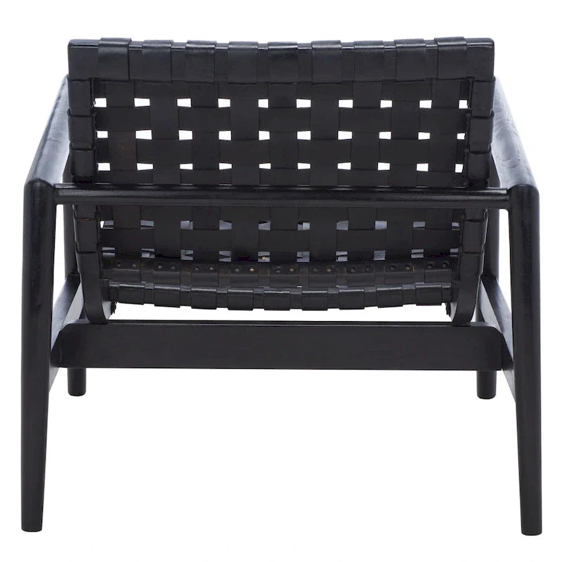 SAFAVIEH Vena Leather Woven Accent Chair - 30 W x 28 D x 28 H - 30Wx28Dx28H