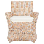 SAFAVIEH Ginny Wicker Washed Out Grey Arm Chair - 28 W x 24 D x 33 H - 28Wx24Dx33H
