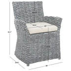 SAFAVIEH Ginny Wicker Washed Out Grey Arm Chair - 28 W x 24 D x 33 H - 28Wx24Dx33H