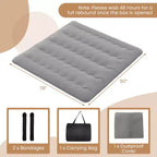 Costway Twin/Full/Queen/King Futon Mattress Japanese Floor Pad Washable Cover Carry Bag Grey