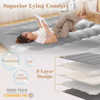 Costway Twin/Full/Queen/King Futon Mattress Japanese Floor Pad Washable Cover Carry Bag Grey