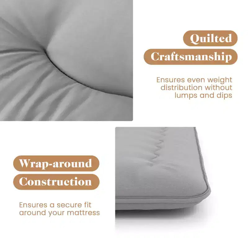 Costway Twin/Full/Queen/King Futon Mattress Japanese Floor Pad Washable Cover Carry Bag Grey