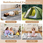 Costway Twin/Full/Queen/King Futon Mattress Japanese Floor Pad Washable Cover Carry Bag Grey