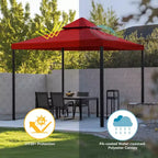 Yescom 10x10Ft UV30+ Gazebo Replacement Top for 2 Tier Outdoor Canopy Cover Patio Backyard Party Deck Red