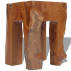 vidaXL Solid Teak Wood Stool, Small Side Table, Brown - 11.8 x 11.8 x 15.7