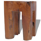vidaXL Solid Teak Wood Stool, Small Side Table, Brown - 11.8 x 11.8 x 15.7