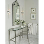 Designer Style Modern Dining Kitchen Crystal Clear Molded Plastic Transparent with arm Chairs Indoor Outdoor