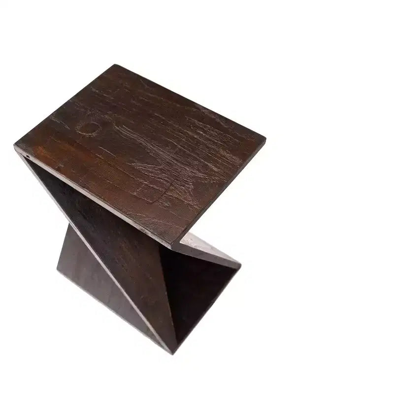 Nordic Teak Dark Shower and Bath Twisted Stool - Dark Brown