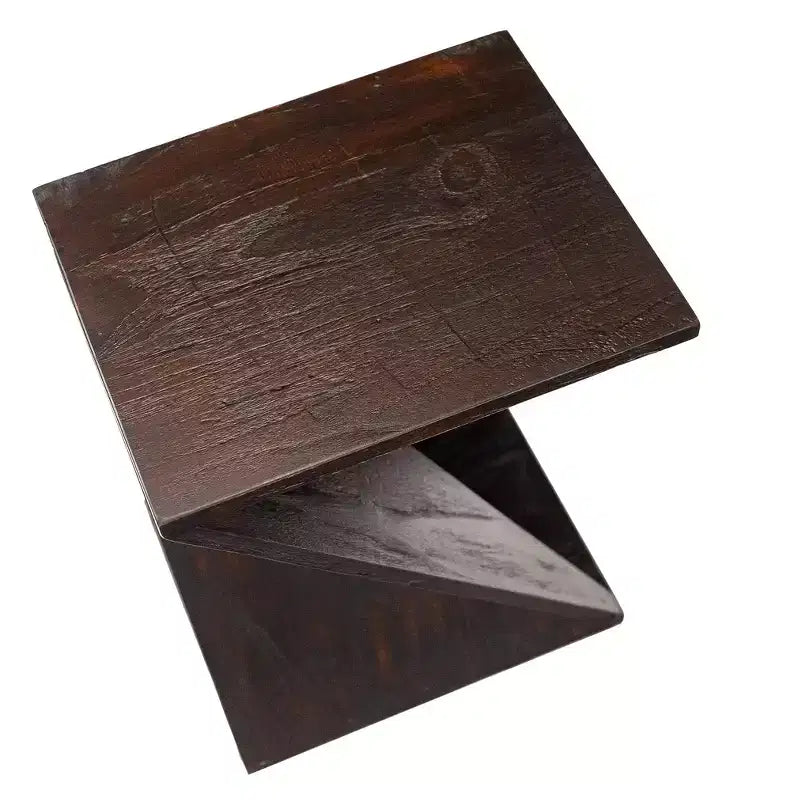 Nordic Teak Dark Shower and Bath Twisted Stool - Dark Brown