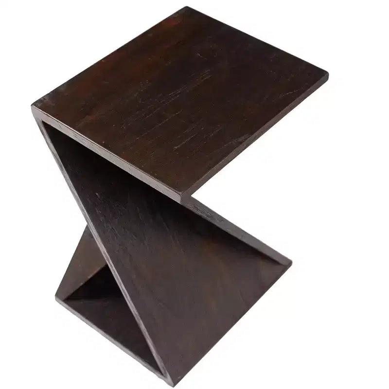 Nordic Teak Dark Shower and Bath Twisted Stool - Dark Brown