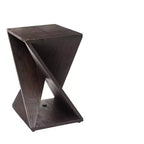 Nordic Teak Dark Shower and Bath Twisted Stool - Dark Brown