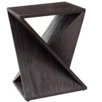 Nordic Teak Dark Shower and Bath Twisted Stool - Dark Brown
