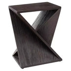Nordic Teak Dark Shower and Bath Twisted Stool - Dark Brown
