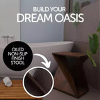 Nordic Teak Dark Shower and Bath Twisted Stool - Dark Brown