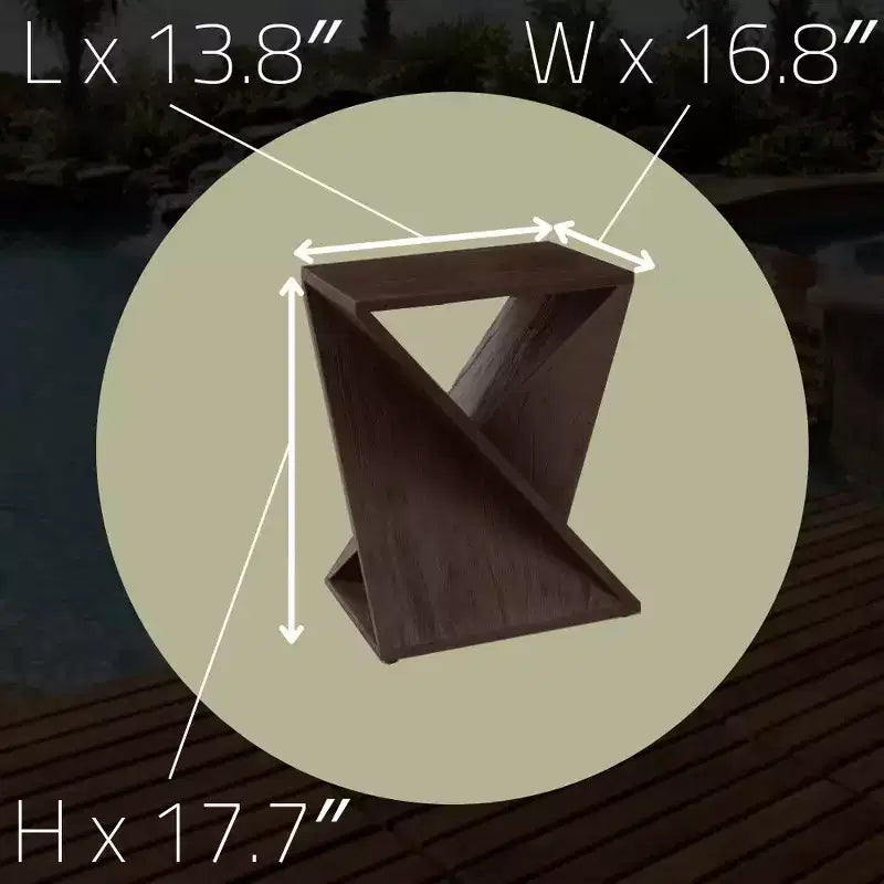 Nordic Teak Dark Shower and Bath Twisted Stool - Dark Brown