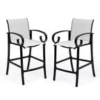 Crestlive Products 27.8'' Counter Height Set of 2 Swivel Bar Stools Aluminum Frame with Sunbrella Fabric