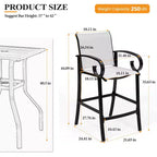 Crestlive Products 27.8'' Counter Height Set of 2 Swivel Bar Stools Aluminum Frame with Sunbrella Fabric