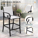 Crestlive Products 27.8'' Counter Height Set of 2 Swivel Bar Stools Aluminum Frame with Sunbrella Fabric