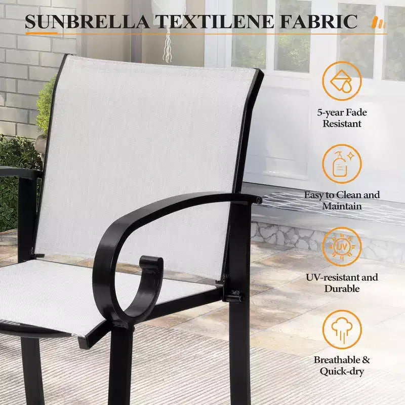Crestlive Products 27.8'' Counter Height Set of 2 Swivel Bar Stools Aluminum Frame with Sunbrella Fabric