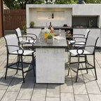 Crestlive Products 27.8'' Counter Height Set of 2 Swivel Bar Stools Aluminum Frame with Sunbrella Fabric