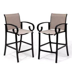 Crestlive Products 27.8'' Counter Height Set of 2 Swivel Bar Stools Aluminum Frame with Sunbrella Fabric