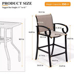 Crestlive Products 27.8'' Counter Height Set of 2 Swivel Bar Stools Aluminum Frame with Sunbrella Fabric