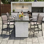 Crestlive Products 27.8'' Counter Height Set of 2 Swivel Bar Stools Aluminum Frame with Sunbrella Fabric