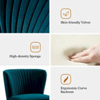 Monica Living Room Armless Accent Comfy Chair with Tufted Back and Metal Legs by HULALA HOME