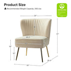 Monica Living Room Armless Accent Comfy Chair with Tufted Back and Metal Legs by HULALA HOME