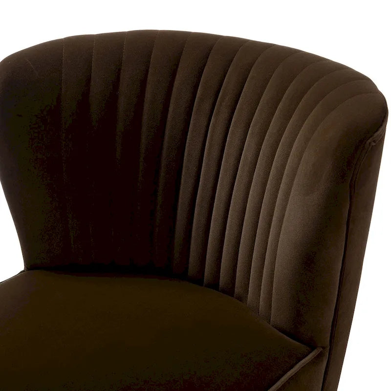 Monica Living Room Armless Accent Comfy Chair with Tufted Back and Metal Legs by HULALA HOME