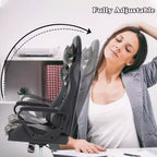 FDW Office Chair Gaming Chair Desk Chair Executive Chair with Lumbar Support Adjustable Stool Swivel Rolling Computer Chair
