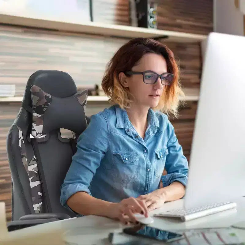 FDW Office Chair Gaming Chair Desk Chair Executive Chair with Lumbar Support Adjustable Stool Swivel Rolling Computer Chair