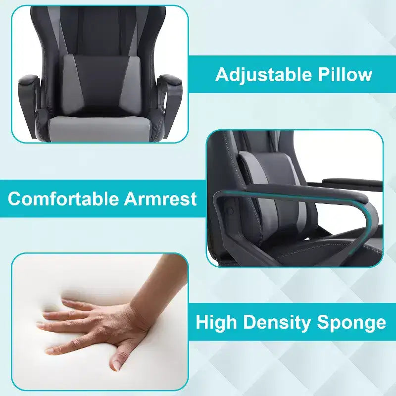 FDW Office Chair Gaming Chair Desk Chair Executive Chair with Lumbar Support Adjustable Stool Swivel Rolling Computer Chair
