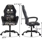 FDW Racing Gaming Chair Home Office Chair Ergonomic Desk Chair Massage PU Leather Computer Chair with Lumbar Support Headrest Armrest