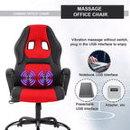 FDW Racing Gaming Chair Home Office Chair Ergonomic Desk Chair Massage PU Leather Computer Chair with Lumbar Support Headrest Armrest