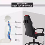 FDW Racing Gaming Chair Home Office Chair Ergonomic Desk Chair Massage PU Leather Computer Chair with Lumbar Support Headrest Armrest