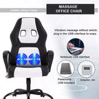 FDW Racing Gaming Chair Home Office Chair Ergonomic Desk Chair Massage PU Leather Computer Chair with Lumbar Support Headrest Armrest