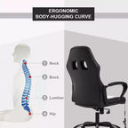 FDW Racing Gaming Chair Home Office Chair Ergonomic Desk Chair Massage PU Leather Computer Chair with Lumbar Support Headrest Armrest