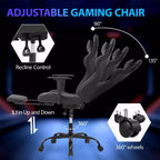 FDW Racing Gaming Chair Video Game Chairs with Computer Desk PU Leather Headrest Lumbar Support & 360-Swivel Seat